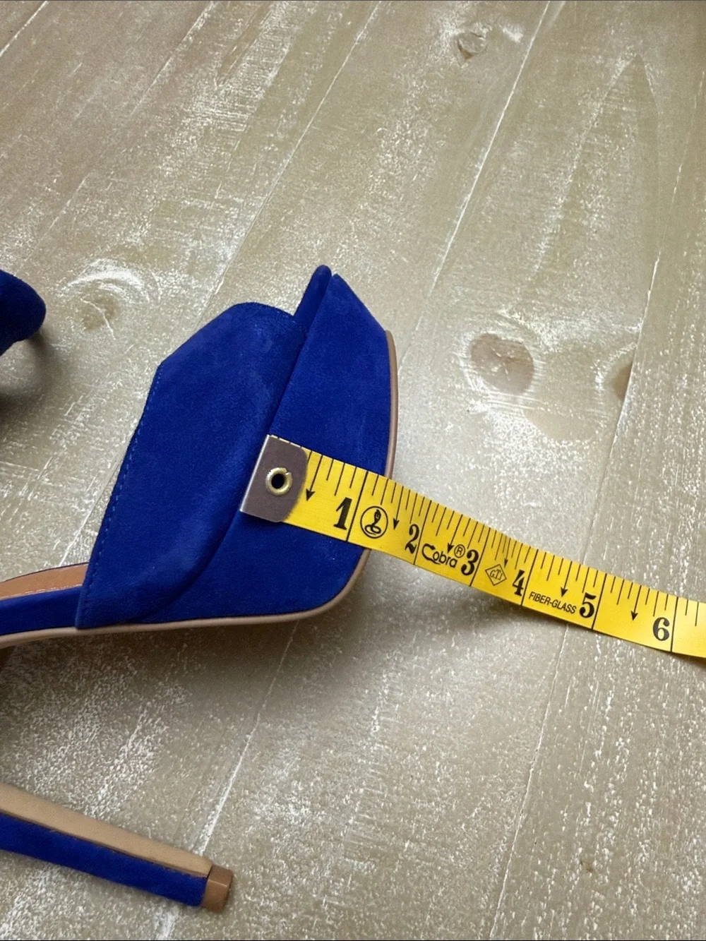 Steve Madden Stiletto Sandals Size 6 Cobalt Blue Suede Ankle-Strap
